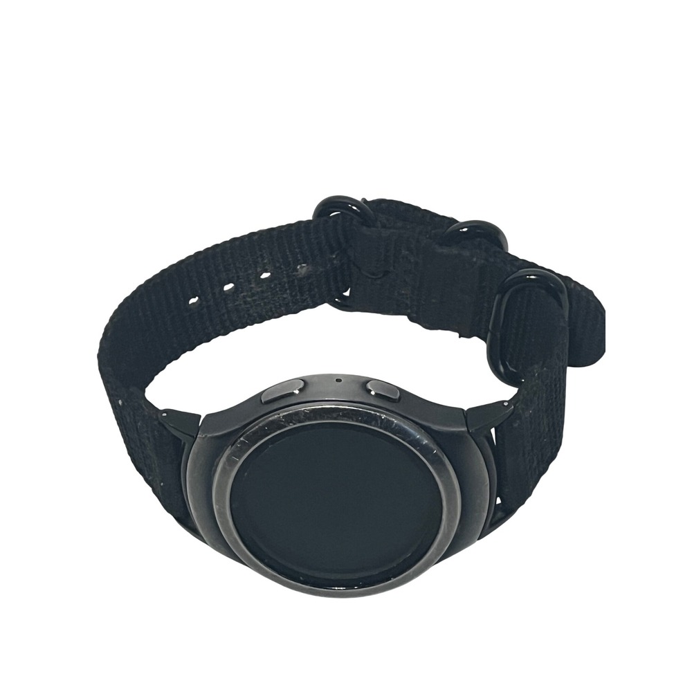 Samsung Gear S2 SM-R720 Smartwatch Black Stainless Steel Nylon Strap Wearable